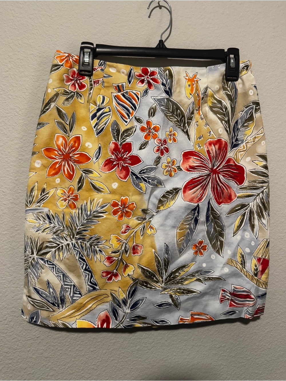 Talbots petites vintage tropical print skirt